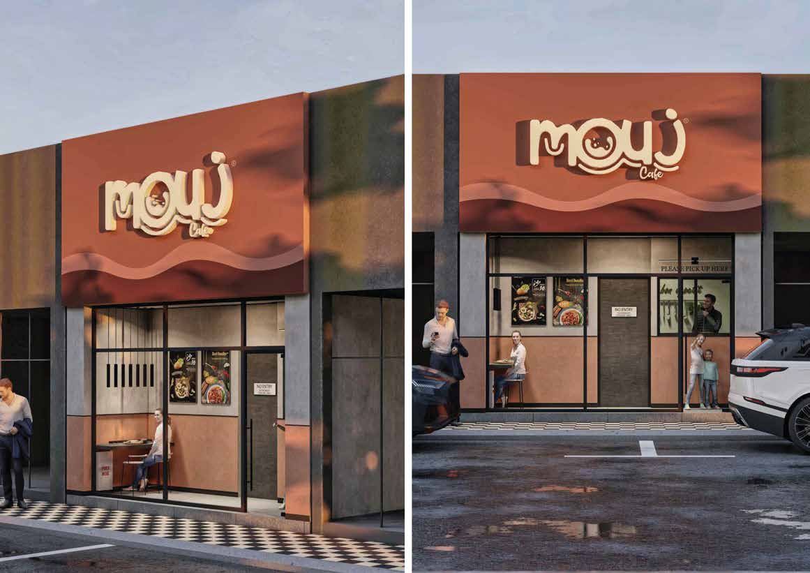 Mouj Cafe storefront identity